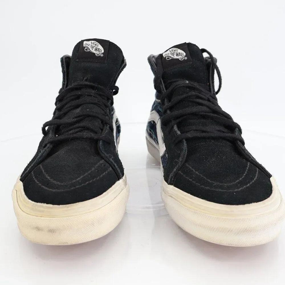 Vans SK8 Knit Lines Suede Hi Top Lace Up Black Skate Sneakers Women's 8.5